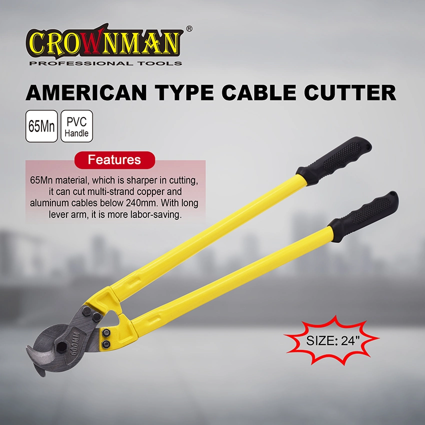 Crownman Industrial 24" American Type Cable Cutter Pliers for Wire Rope Cutting