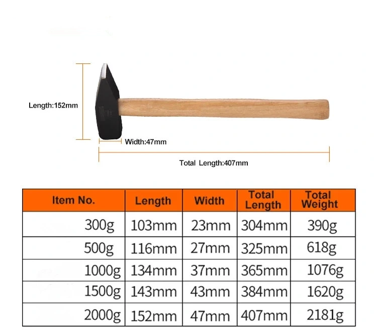 High Quality Engineer Machinist Hammer for Carpenter Wood Working Hand Tools