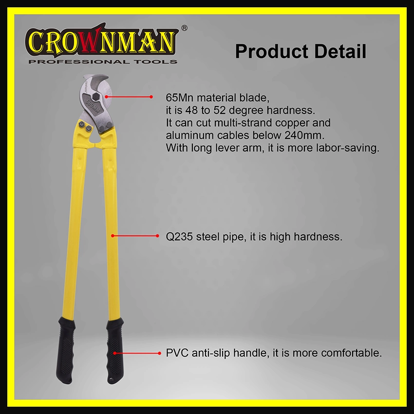 Crownman Industrial 24" American Type Cable Cutter Pliers for Wire Rope Cutting